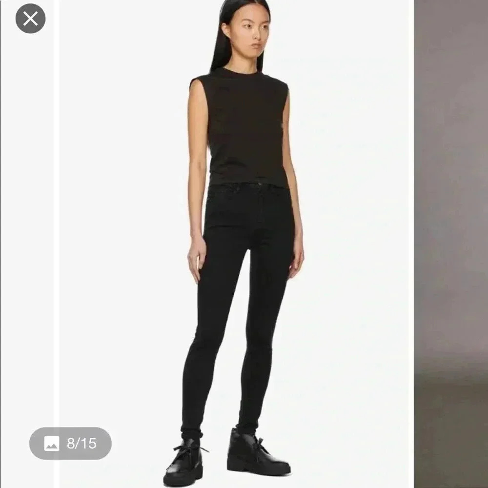 Frame Denim Jeans Le High Skinny Black Skinny Jeans Sz 25